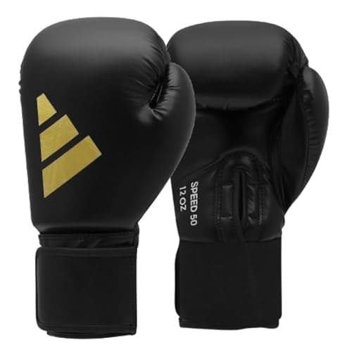 adidas Gants de Boxe Speed 50 - Protection Renforcée pour Entraînement Pro et Compétition - Nouvelle Génération de 500g — Noir - Noir