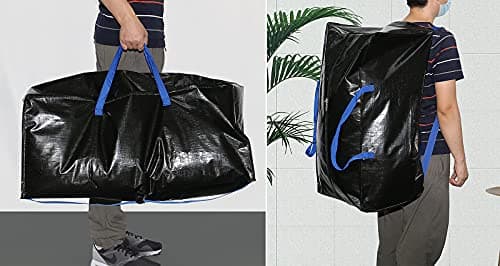 2 sacs de rangement extra-larges et épais (80×40×35cm) pour déménagement, camping et outils de jardinage avec sangles de