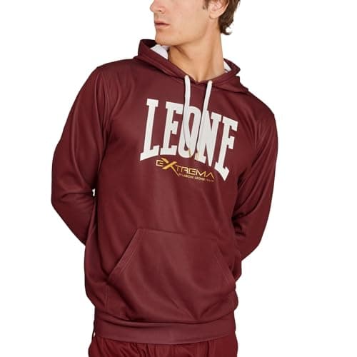 LEONE 1947 Sweat À Capuche Logo Mixte - Confort Élégant, Parfait pour Le Style Urbain, Quartet en Coton Bio, Promo 40% — Bordeaux