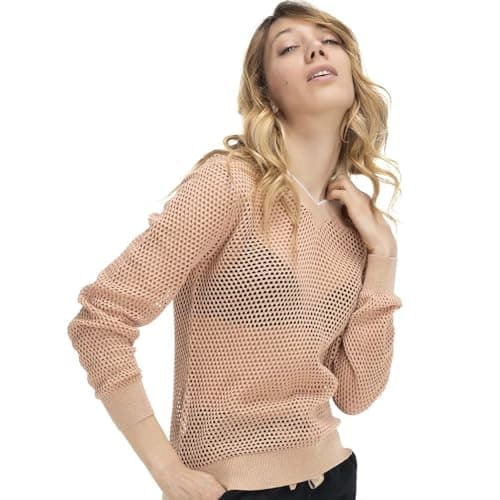 **LEONE 1947 Sweat femme Réseau Earth Tones Grande Taille XXL Comfortable**