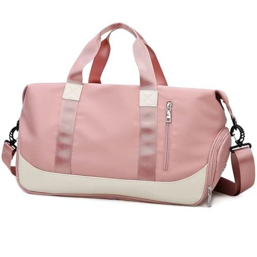 Tokeya Sac de Sport Imperméable Homme Femme pour Fitness Piscine, 40L Pliable Léger Sac Week-end avec Compartiment Chaus — Rose
