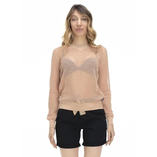 **LEONE 1947 Sweat femme Réseau Earth Tones Grande Taille XXL Comfortable**