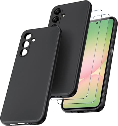 /New&Teck Coque pour Samsung Galaxy A56 5G + Verre Trempé Protection Écran, Silicone TPU Souple, Bumper Renforcé, Protec