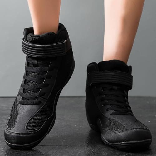 Mufanton Chaussures de Lutte pour Hommes Antidérapantes Bottes de Boxe et Arts Martiaux Hautement Performantes