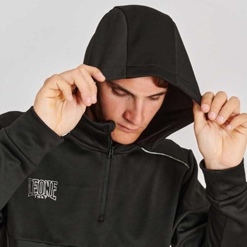 LEONE 1947 Hoodie En Denim Outline Réversible Mode Vintage pour Homme et Femme - Taille L
