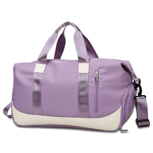 Tokeya Sac de Sport Imperméable Homme Femme pour Fitness Piscine, 40L Pliable Léger Sac Week-end avec Compartiment Chaus — Violet