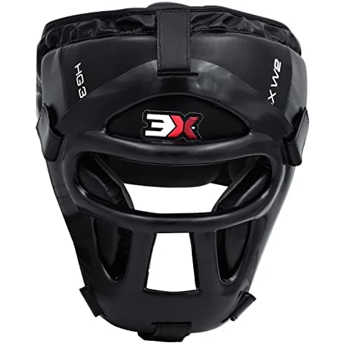Casques de boxe sports grill Lot de 3 pour MMA - Protection visage oreilles Homme - Arts martiaux Kickboxing Muay Thai