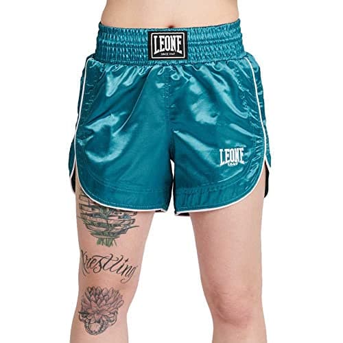 LEONE 1947 Pantalon de Kick-Thai Femme - Short Sportif - Tenue de Combat — Vert