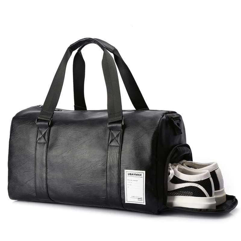 UBAYMAX Sac à Dos en Cuir Homme Noir pour Sport et Voyage Sac de Weekend Imperméable pour Plage Basket Football Yoga