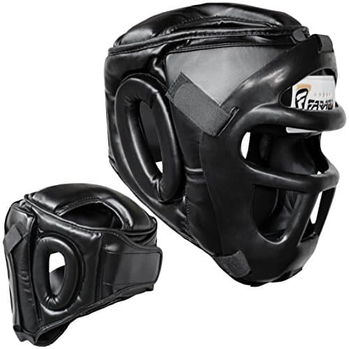 Casque de boxe 2-en-1 réglable avec grille faciale amovible pour art martial — Idéal pour MMA, Muay Thai, Kickboxing | H