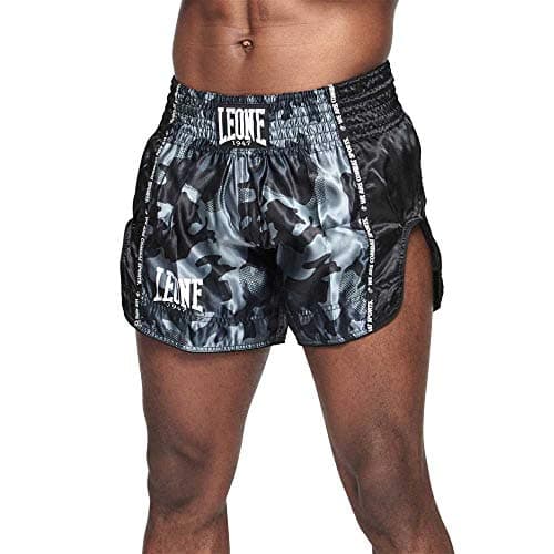 SEO titre du produit : Pantalon Kick Thai Mixte Short À Devant Plat Leone 1947 Bermude Populaire — Camouflage Gris.