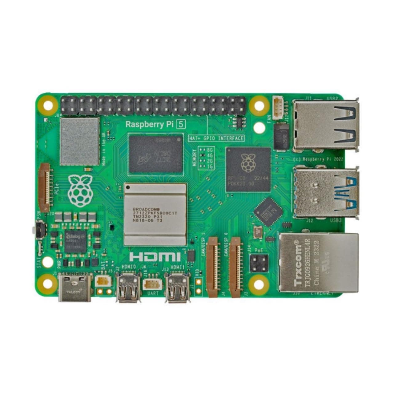 Raspberry Pi 5 4GB Quad-Core ARM A76 (64 Bits - 2,4 GHz) Pour Developedes Étudiants et Créateurs, Idéal Pour Coding, Rob