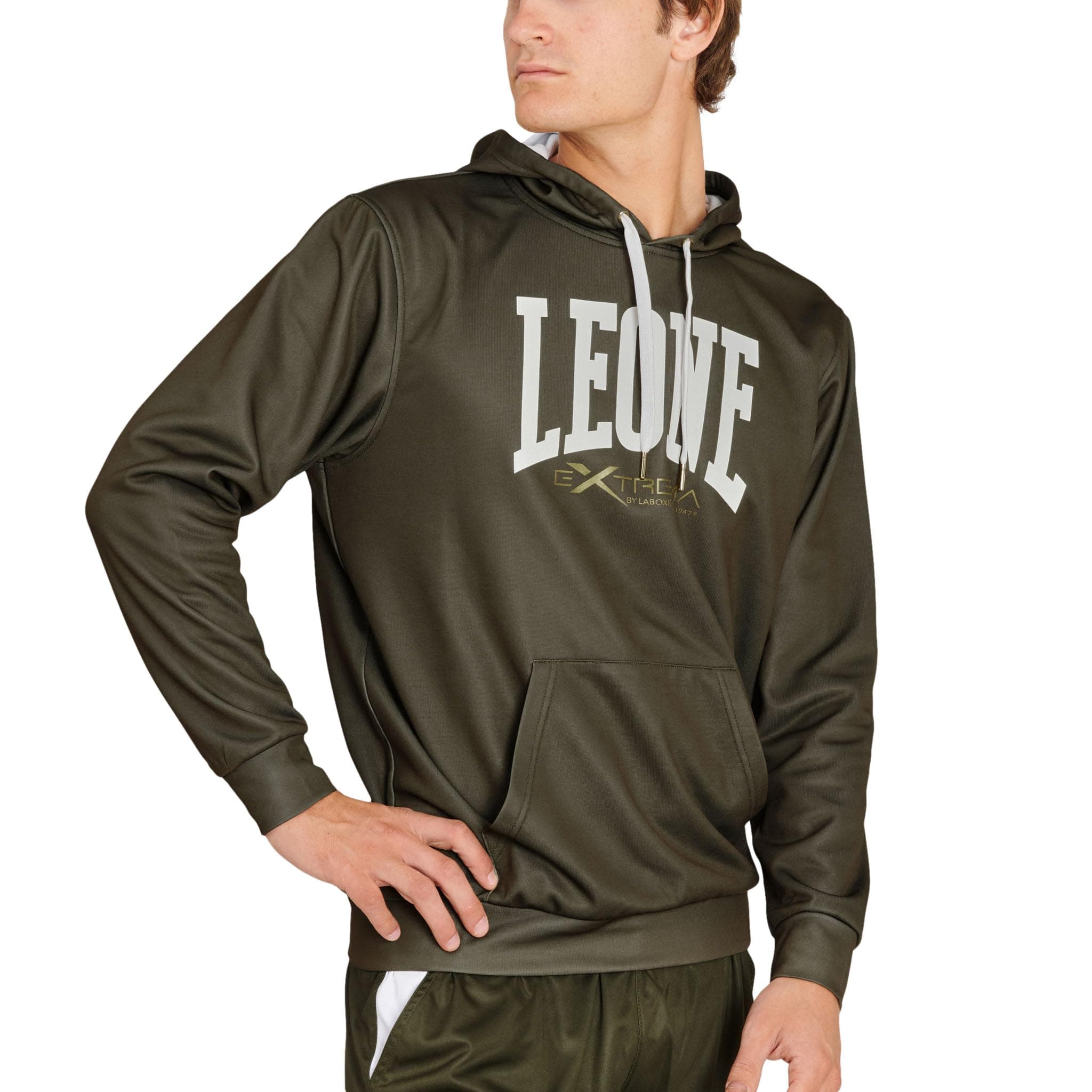 LEONE 1947 Sweat À Capuche Logo Mixte - Confort Élégant, Parfait pour Le Style Urbain, Quartet en Coton Bio, Promo 40%