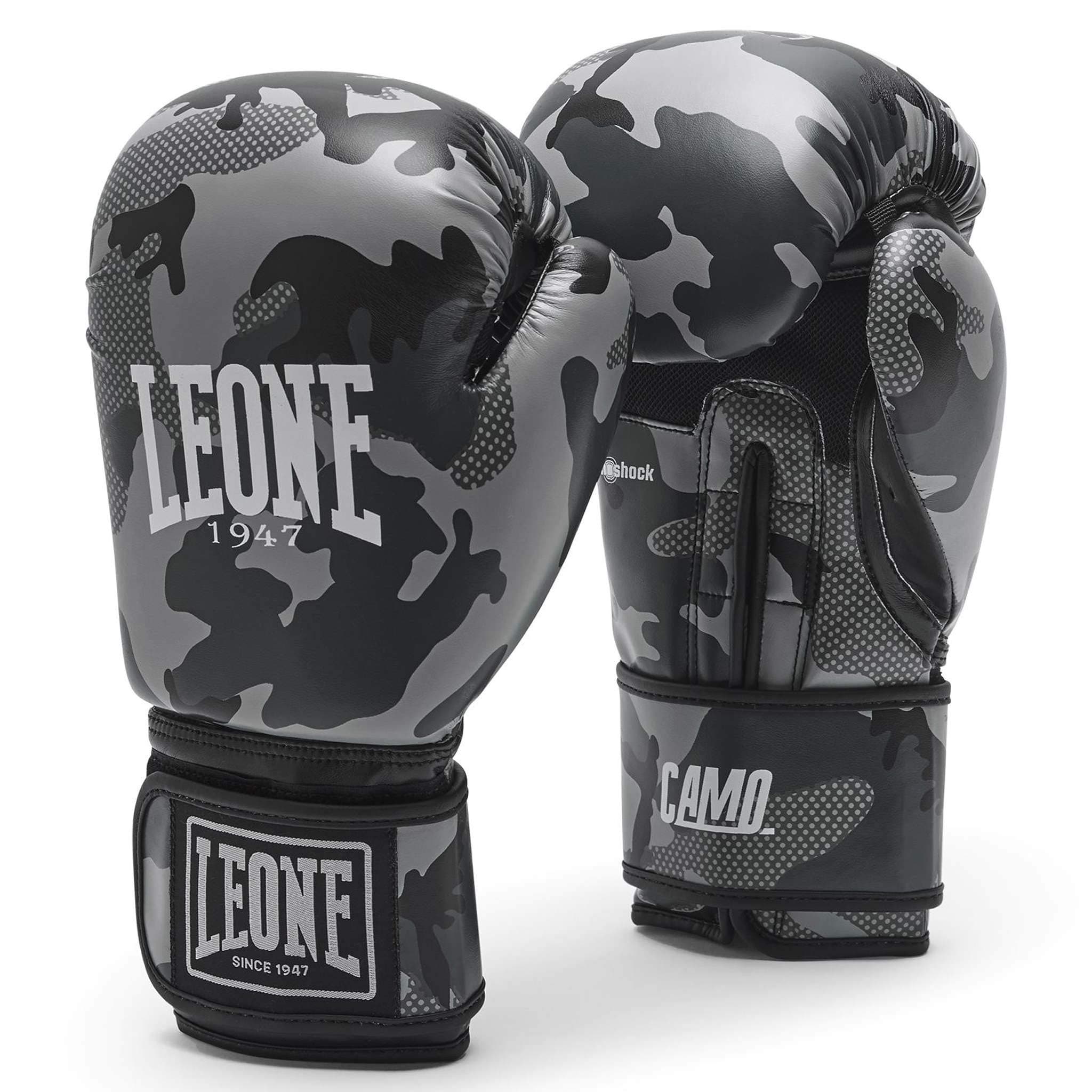 Leone 1947 Gants de boxe Camouflage Gris GN324 - Boxe professionnelle confortable et durable